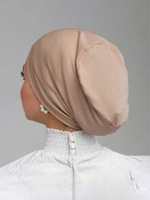 1 chiếc băng đô buộc đầu mềm mại thời trang đơn giản trơn, khăn xếp đội đầu, mũ đội đầu cho phụ nữ, thích hợp cho cuộc sống hàng ngày và thể thao ngoài trời để mặc - Màu Khaki - Xem 4