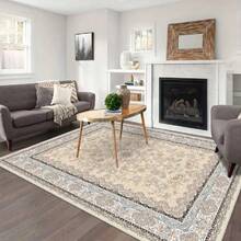 This Oversized Modern Minimalist Style Orange-Gray Feather Down Plush Rug, The Premium Version Uses High-Density Thicker Fabric, Decorated With Personalized Geometric Pattern Design, This Luxurious Rug Can Perfectly Match Various Home Decor Styles. - Style 2 - View 5