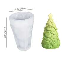 1 pièce Moule de bougie d'arbre de Noël nain, bonhomme de neige, ours. Moule de savon, plâtre, résine pour arbre de Noël DIY. Décorations de fête de Noël et cadeaux faits main créatifs
