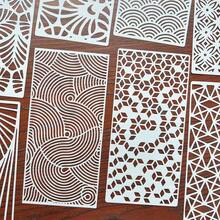 16 件几何纹理镂空模板，蛇皮图案创意布料、墙壁、木板喷漆模板，可重复使用和清洗 - 幾何紋理 - 查看 5