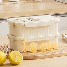 Boîte de conservation pour concombres - Boîte alimentaire amovible et antidérapante, hermétique avec couvercle, gain de place, livrée avec un cutter, boîte de conservation de rechange pour réfrigérateur, idéale pour la maison et la préparation des repas, accessoires de cuisine, rangement et organisation du réfrigérateur - Blanc - Voir 4