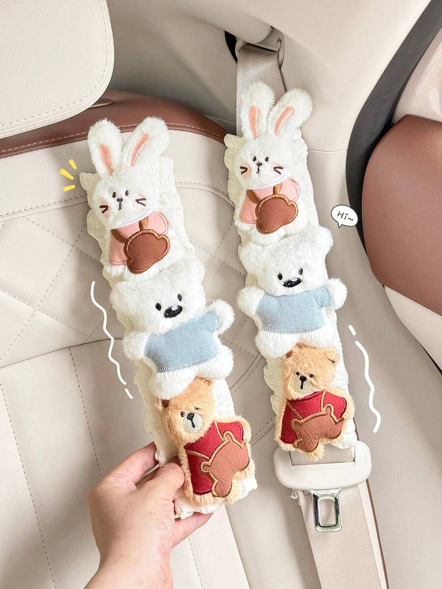 HOUKIG Car Seat Belt Cover Stocking Stuffers Cute Fluffy Pig