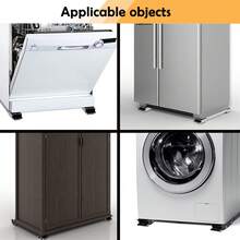 2 Đế di động có thể điều chỉnh cho máy giặt - Xe đẩy đồ đạc có bánh xe có thể khóa, lý tưởng cho tủ lạnh và nhiều hơn nữa | Xe đẩy di động giúp dễ dàng di chuyển thiết bị Chân đế bằng thép không gỉ - Chống rung có thể điều chỉnh cho máy giặt, tủ lạnh và máy giặt, chống gỉ - Nhiều màu - Xem 9