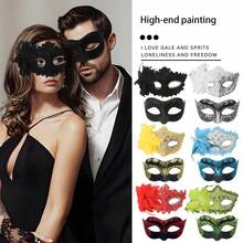 2 piezas Nuevo Juego de Máscara Floral Brillante de Alta Gama 2025, Máscara Superior con Patrón de Dragón Pintado Unisex, Decoración para los Ojos para Belleza, Fiesta de Halloween, Varios Eventos