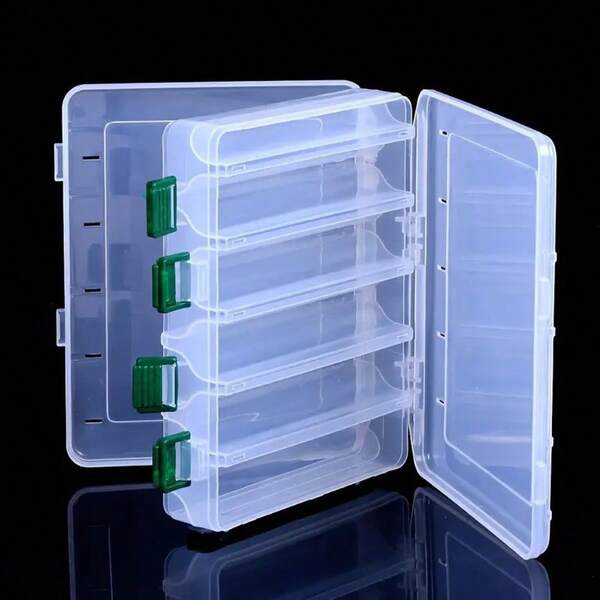 Lure Box, Double-Sided Fishing Lure Hook Tackle Box Visible Hard Plastic Clear Fishing Lure Bait Squid Jig Minnows Hooks Accessory Storage Case Container