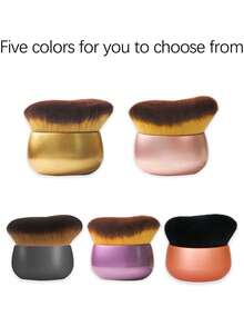 YISE Wealth Ingot Shaped Makeup Foundation Brush, 5 Color Options, Soft Bristles, Quick Application Without Caking, Selected High-Density Bionic Fibers, Fluffy And Fine, Lightweight And Adhering Application, Suitable For Liquid Foundation, Cream Foundation Or Powder Foundation, Can Be Placed Directly On The Desk For Convenient Storage, Ideal For Beginners And Slouchy People!