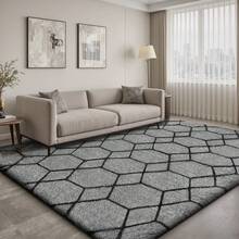 Treeboy Fluffy Rugs Living Room, Grey Area Rugs For Bedroom, Washable Anti Slip Large Shaggy Soft Rug Fluffy Modern Carpets Mat Beside Area Rug For Living Room Kids Room - Grey & Black - View 8