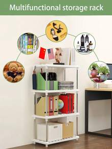 2/4 Tier Multifunctional Storage Rack, High Capacity Thick, Multi-Layer Storage, Space Saving, Sturdy Easy Installation, Suitable For Kitchen, Bathroom, Bedroom, Office, Garage | Open Shelving And Enclosed Cabinet, Bathroom Storage Accessories And Space Saving Design, Storage Rack, Organizing Shelf - Black - View 8
