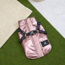 Autumn/Winter New Animal Clothes 25 Waterproof Padded Vest Thick Warm Cat Clothes Dog Leg Wear Windproof Jacket Cat Padded Coat Animal Apparel Cat Warm Clothes British Style Leash Accessories Cute New Bib Pants Autumn/Winter New Thick Warm Clothes Reflective Rope - Pink - View 4