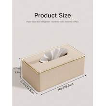 PU 皮革荔枝纹金边纸巾盒架，适用于浴室台面、床头柜、咖啡桌、家居、办公桌和汽车，带磁性锁底，节日礼物 - 彩色 - 查看 2