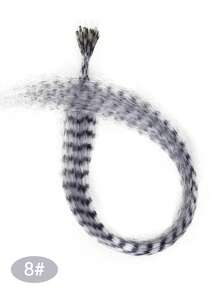 16 Inch Colorful Synthetic Feather Hair Extensions Wig 10 Strands/Pack Feather Hair Extensions Zebra Pattern Feather Wig Accessories Women's Hair Extensions