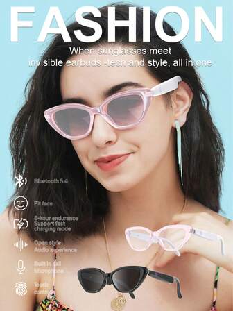 Fashion Smart Audio Glasses – Stylish Bluetooth Eyewear With HD Noise-Cancelling Calls, Music Playback, Long Battery Life, Anti-Blue Light & UV Protection,Christmas Gift