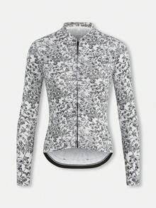 HISERWA (修身款式) 女士长袖骑行服 山地和公路骑行服 透气速干 防紫外线 骑行服 YKK 拉链 - 白色 - 查看 1