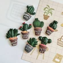 6 Peças Conjunto de Ímãs de Geladeira de Cacto e Suculenta, Ímãs de Geladeira de Resina ABS em Tema de Plantas em Miniatura para Decoração Doméstica e de Escritório, Ímãs de Quadro Branco Oval para Cozinha e Área de Trabalho, Conjunto de Presente Perfeito para Natal, Dia dos Namorados e Dia das Mães