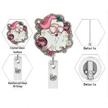 1pc Christmas Fun Badge Scroll, ID Card Name Badge Clip, Christmas Fun Design, Suitable For Doctors, Nurses, Office Workers, Gatherings, Essential Items For Returning To School, Christmas Badges Home Decor Christmas Decorations Room Decor