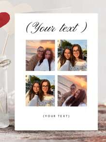 Customized Personalized Custom Photo Greeting Cards, Customized For Love, Birthday, And Anniversary - Ideal Gift For Partner Or Friend, New Year Card, Customize With Couple Photos, Love Letter, Valentine'S Day,Photo Printing Paper