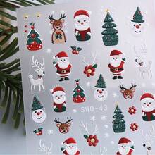 Christmas Nail Art Decals/Cartoon Nail Stickers/Cute Girl Style/Christmas Gift - Multicolor - View 4