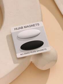 2个纯色锌合金穆斯林头巾磁性搭扣，强力磁铁，椭圆形拇指扣，不脱落橡胶涂层，适合女性日常佩戴，春夏秋冬四季皆宜。 - 橢圓形 - 查看 9