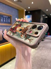 1 buah Casing Ponsel Standar Minimalis Motif Rusa Natal Cokelat Sandblasted Anti-Jatuh Pelindung Kamera Kompatibel Dengan iPhone 17/17 Pro/17 Pro Max/17 Air/16/11/16 Pro/16 Plus/16 Pro Max/16e/15 Pro Max/13/14/12/11/7G/8P, Kompatibel Dengan Galaxy, Kompatibel Dengan Redmi, Transsion, Kompatibel Dengan OPPO, Versi Internasional, Bukan Versi Domestik - Coklat - View 4