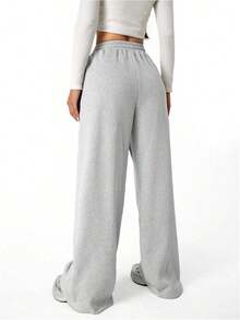 's Bowknot Baggy Sweatpants Lightweight Straight Leg Athletic Pants With Pockets