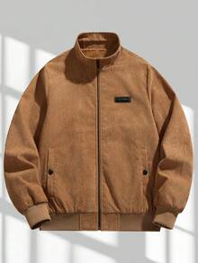 Jaqueta Casual Masculina de Gola Virada, Roupa Esportiva Versátil para Outono/Inverno