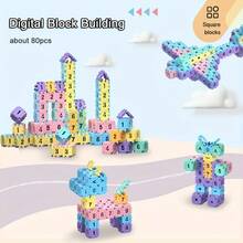 Digital Building Block Toys For Kids, Building Toys, Building Set, Children'S Educational Toys, Interlocking Creative Connecting Kit-Promote Fine Motor Skills Sensory Development-Random Color - Multicolor - View 9