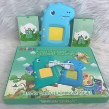 Card Reader In English And Portuguese Electronic Toy For Children 112 Cards Kids Total 224 Words Educational - DINOSSAURO-AZUL - 查看 2