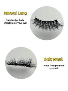 7 对女士自然交叉浓密凌乱 3D 多层卷曲爆炸睫毛嫁接 - 濃密款 - 查看 4