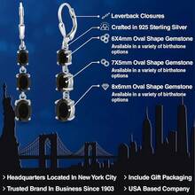 Gem Stone King 3-Stone Leverback Drop Dangle Earrings Women |   925 Sterling Silver |   Gemstone Birthstone |   Oval 8X6MM 7X5MM And 6X4MM |   Fine Jewelry Gifts Her Mom Women Wife - 瑪瑙,十二月 - 查看 2