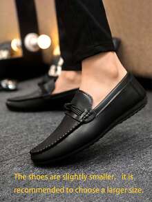 2024 Men's New Casual, Fashionable And Comfortable Daily Business Leather Loafers (Note: These Loafers Run Small, We Recommend Purchasing One Size Up) - Black - View 5