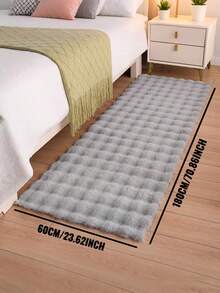 1pc Plush Rectangular MinimalistCamel Color Cozy Fluffy Soft Cleaning-Friendly Decorative Carpet, Suitable ForBedroom, Living Room, Sofa, CoffeeTable, Walk-In Closet, Vanity Area,Futon, And Tea Room - Grey - View 3