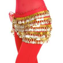 Đai lưng múa bụng lấy cảm hứng từ Ả Rập - Dây quấn cồng chiêng bằng đồng 5 lớp 288 xu dùng cho biểu diễn và sự kiện lễ hội - Nhiều màu - Xem 9