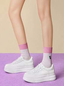 CAMEL CROWN Women's Sports Casual Shoes, Autumn And Winter Fashionable Casual Slip-On Shoes, Height-Increasing Versatile White Shoes.