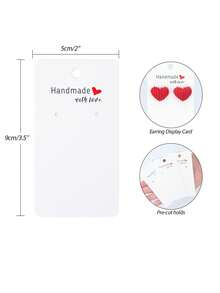 10/50/100件耳环展示卡，珠宝包装卡，心形耳环收纳卡 - 首飾卡 - 查看 2
