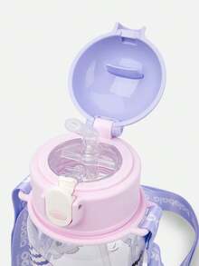Balabala Kids Water Bottle Straw Cup Cartoon Design Portable Travel - Pink Purple - View 4