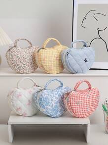 1 Stück Damen Handtasche für Make-up, ein blumenmusteriger, tragbarer, gesteppter Aufbewahrungsbeutel für Toilettenartikel und Kosmetik mit Nischenkonstruktion und großer Kapazität. Es hat einen einfachen, stilvollen und frischen Stil, was es zu einem Muss für die Reise und der perfekten Wahl für schöne Damen macht. Herbst Uni Essentials Reise Essentials Urlaubs Reise Tasche für Damen Make-up Organizer