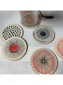 6pcs Summer Fruit Art Coaster Set - Non-Slip, Decorative Placemats For Home, Office And Party. Tabletop Decor, Coasters Suitable For Various Cups, Tabletop Decoration, Home, Restaurant, Tea And Coffee Bar Decor