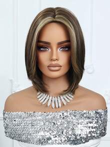 Tóc giả ngắn 10 inch bằng chất liệu tổng hợp, kiểu tóc bob màu piano: Chịu nhiệt tự nhiên, phù hợp để đội hàng ngày, dự tiệc, lễ hội âm nhạc, làm quà tặng Ngày của Mẹ, thể hiện hoàn hảo phong cách thời trang dự tiệc, cũng là món quà Halloween lý tưởng. - Màu dương cầm - Xem 4