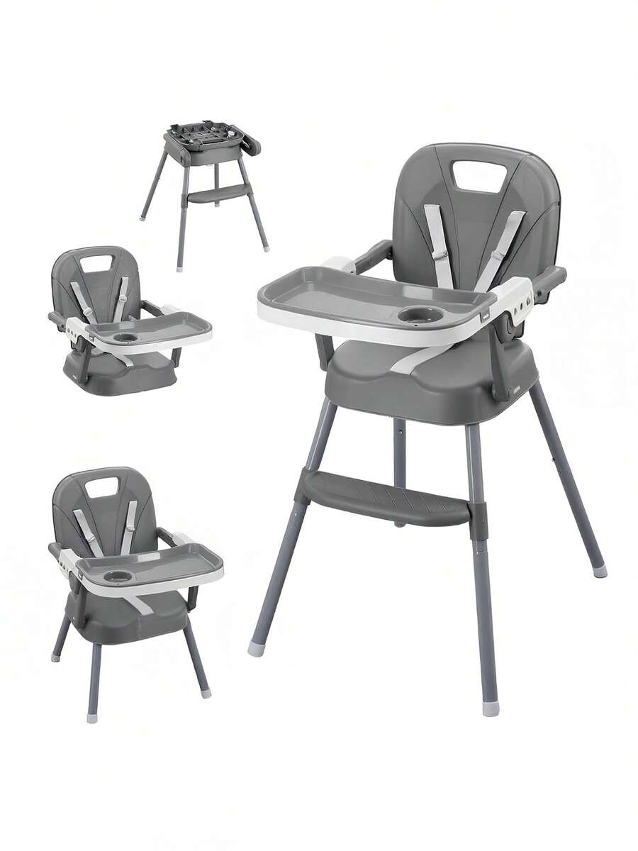 High Chair For Baby Foldable Portable 3 In 1 Color Gray