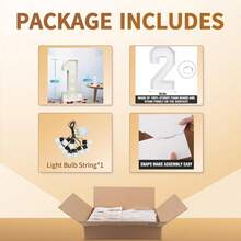 3 英尺字幕数字、发光数字、气球马赛克数字、数字 1 气球框架、字幕发光字母、0123456789 岁生日装饰、第一个派对周年纪念装饰、生日装饰、圣诞装饰