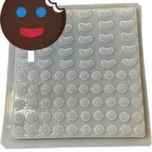 Molde para Gelatina, Chocolate, Jabón o Yeso en forma de Bocas y Ojos de Paleta Payaso. Ideal para Fiestas. Material Resistente y Reutilizable. - Blanco - Ver 2