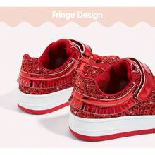 's Glitter Fashion Sneakers Girls Sparkly Tennis School Slip On Shoes Walking Casual Party Dress Shoes For Toddler Children