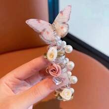 2pcs Elegant Butterfly Headbands For Girls - Vibrant Floral & Accents, Durable Plastic Hair Accessories For Daily Wear & Special Events, Parties, All-Season Use, Daily Wear Headband | Elegant Hair Tie | Intricate Design - 紫色 - 查看 9