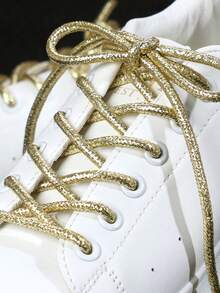 1 Cặp dây giày kim loại phản quang nhiều màu 4MM, dây giày sáng bóng, phù hợp cho giày thể thao, giày thường, giày vải, v.v. - Nhiều màu - Xem 9