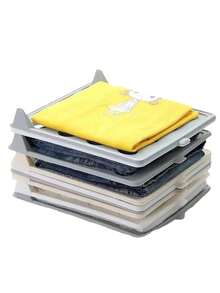 1/5 piezas Organizadores de ropa apilables y portátiles de plástico, organizador ahorrador de espacio para camisas, pantalones y accesorios, almacenamiento compacto ahorrador de espacio para armario, armario, organización del hogar, sistema de fácil recuperación para organización del hogar y lavandería