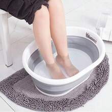 "Bồn tắm và chậu giặt đa năng gấp gọn XXL 25L – Chậu silicon bền chắc dùng để tắm, giặt giũ và mang theo khi đi du lịch" - trắng và xám - Xem 6