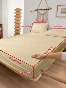 2/3件套床上用品套装，纯色床单套装，舒适家纺，柔软透气床垫保护套，亲肤床笠套装，四季皆宜，床单，床笠，床罩 99*190