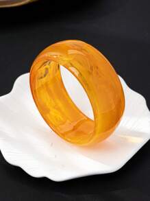 1pc Acrylic Asymmetrical Oversized Bracelet, Fashionable Tie Dye Effect, Y2K Vibe, Suitable For Autumn/Winter, Versatile Vintage-Inspired Accessory