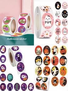 1pc Halloween Fun Sticker Set - Spooky-Cute Skull, Ghost & Scythe Adhesive Labels! Playful & Gratitude-Themed Party Decor Stickers For Girls. Must-Have Self-Adhesive Seals For Gift Wrapping, Treat Bags & Birthday Favors. Features Kawaii Spooky Designs: Smiling Ghosts, Whimsical Skeletons & Mini Scythes.