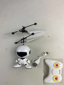 1个遥控机器人，防震材质，手势感应飞行玩具（有遥控版和非遥控版，人工涂装不均匀，手工测量存在轻微误差）